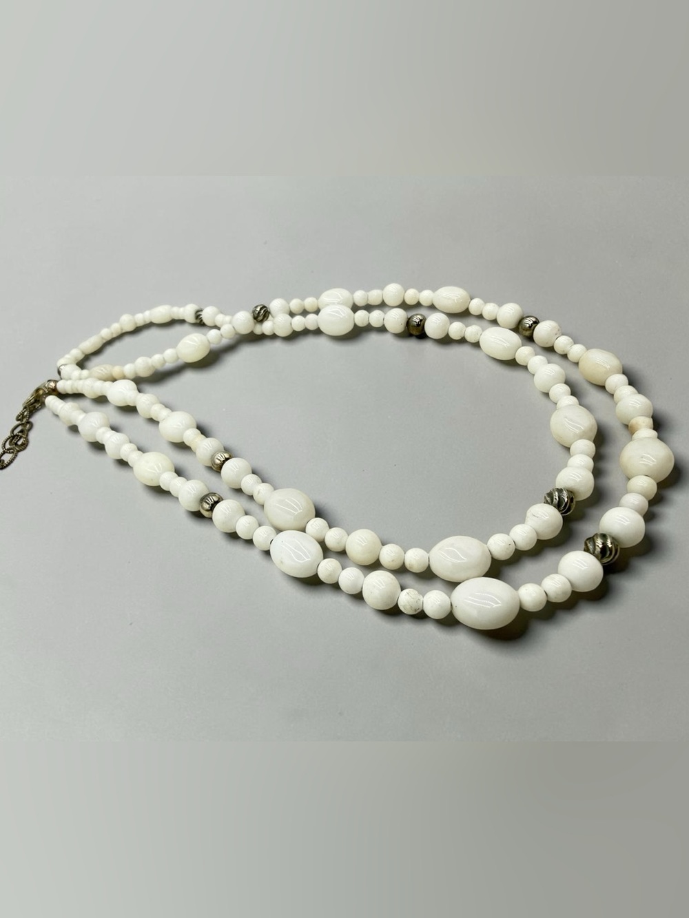 Carolyn Pollack Relios Sterling White Agate Necklace & Earrings Set CP 32”-36” - Picture 14 of 17